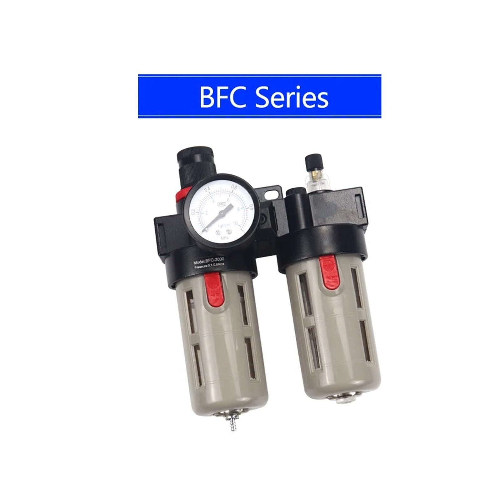 Válvula reguladora de presión Separador de agua y aceite Neumático | Acoplamiento reductor de bomba de aire de filtro(BFC3000-Black)