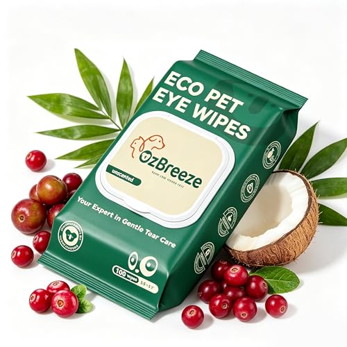OzBreeze Eye Wipes for Dogs & Cats, Gently Remove Tear Stains, Debris & Discharge, Hypoallergenic...