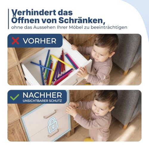 Hoffenbach Magnetische Kindersicherung 30 Schlösser + 6 Schlüssel – Schranksicherung & Schubladensicherung ohne Bohren… – Ansicht 3