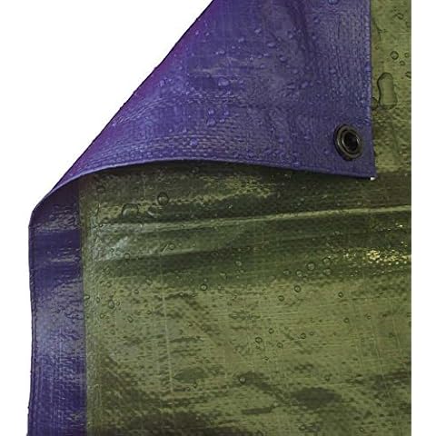 Bradshaws Direct Budget Tarpaulin 110gsm, 6.0m x 2.0m Blue/Olive Green Cover