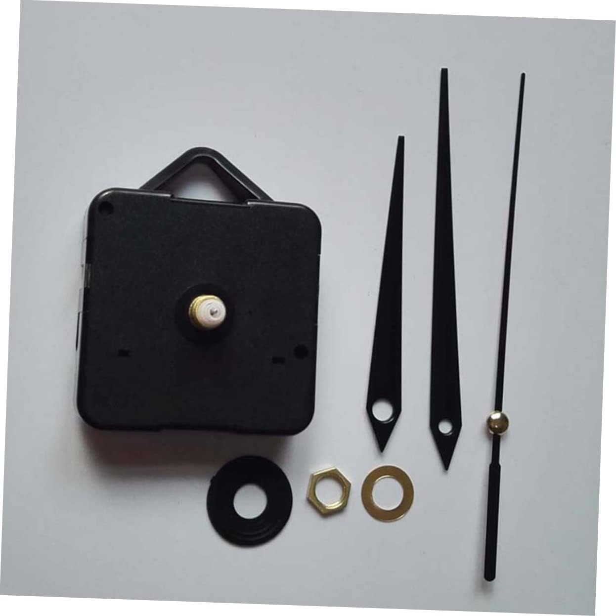 Long Shaft Wall Clock Movement Kit with Quartz Mechanism and 3 Black Repair Set for Home Hotel School Clocks 4.72X2.36X0.59 Inch