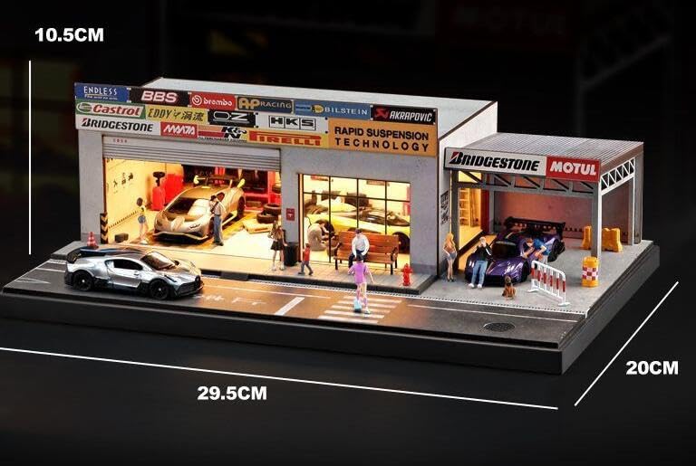 Amazon.co.jp: カーガレージジオラマ 限定 車両展示シーン 3D建築模型