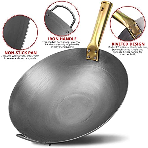 Wok de hierro tradicional chino tamaño 32cm miniatura 2