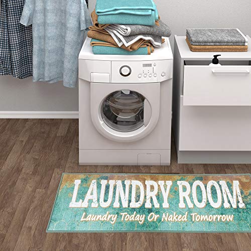 HUAHOO Laundry Room Rug Washable Non Slip Kitchen Floor Mat Washhouse Rugs Floor Carpet Kitchen Runner (16