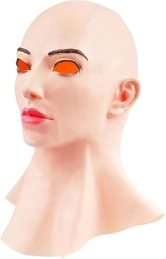 Realistic Female Latex Cosplay Mask Halloween Masquerade Mask Novelty Costume Party Latex Full Head Mask