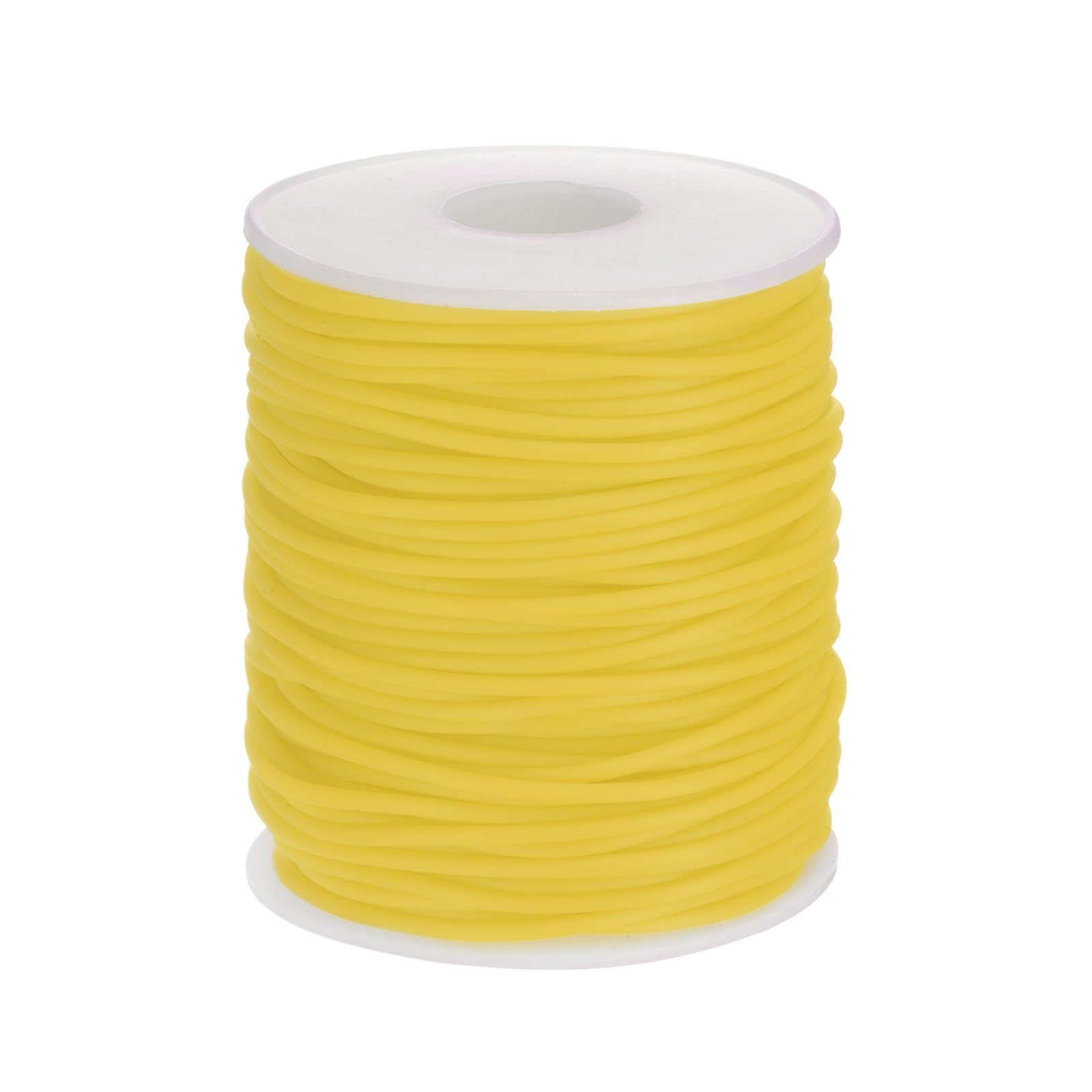 sourcing map Hollow Pipe Rubber Cords 54.6 Yards Length 2mm Hollow Tube Silicone Tubing with 1mm Hole for DIY Jewelry Making Necklaces Bracelet, Gold Tone