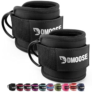 DMoose Fitness Ankle Straps for Cable Machines – One Size Fit with Premium Padding, Glute Kickback Ankle Strap for Women & Men, Cable Attachments for Gym, Booty Workouts, Leg Extension & Hip Abductors