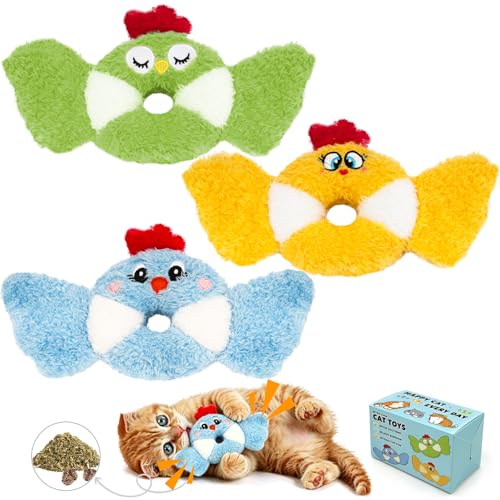 Retro Shaw Bird Cat Toy with Catnip & Silvervine - Interactive Realistic Kitten Toy with Crinkle Sound for Indoor Cats Best Cat Kick Toy to Satisfy Natural Hunting Instincts