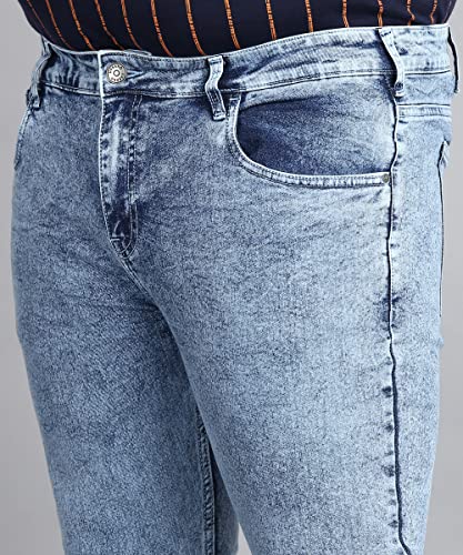 Image of Urbano Plus Men's Regular Fit Washed Jeans Stretchable