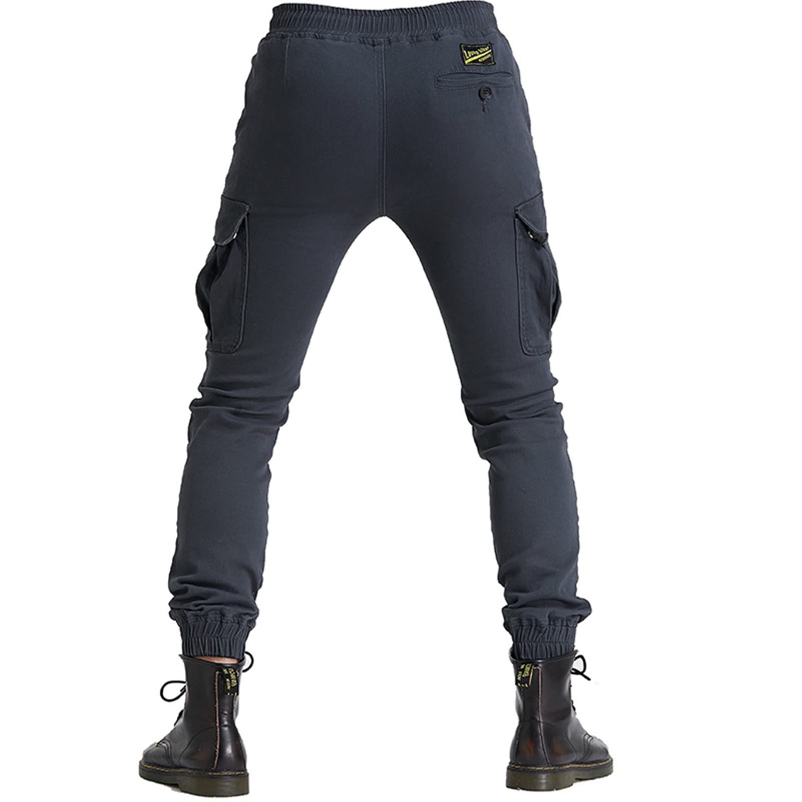 Jeans Da Moto Da Uomini E Donne Pantaloni Protettivi Da Moto Pantaloni In Denim Rinforzati Foderati Protettivi Approvati CE Rimovibili Corazzati Denim Modern-Fit (Grigio,S)