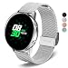 Produktbild DEALELE Armband Kompatibel mit Samsung Gear Sport / Galaxy Watch 4 / Galaxy 3 41mm / Galaxy Watch 42mm / Active / Active 2, 20mm Edelstahl Metall Mesh Armbänder Ersatz für Huawei GT2 42mm, Silber