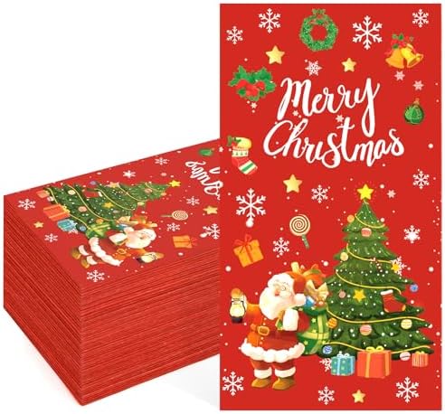 Fulmoon Christmas Cocktail Napkins - 120 Pcs Disposable Holiday Party Napkins
