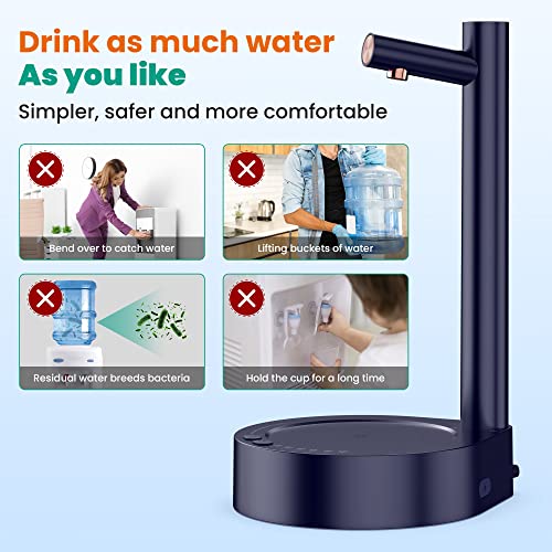 Water Dispenser For 5 Gallon Bottle - Desktop Water Dispenser With 7 Quantitative, Smart Table Bedside Water Dispenser, Portable Universal Water Coolers Pump For Home Office Camping #TOP5