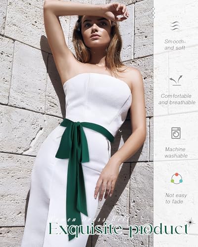 Image of Glitopper Women Chiffon Sash Belt Dress Sash Waist Bridal Wedding Belt 50s Accessories 3'' Wide