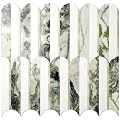 Vamos Tile Peel and Stick Backsplash Seamless Tile,10-Sheets Stick on Backsplash for Kitchen and Bathroom, Pure White+Ice Green Marble+Light Gold PVC Self Adhesive Mosaic Tiles