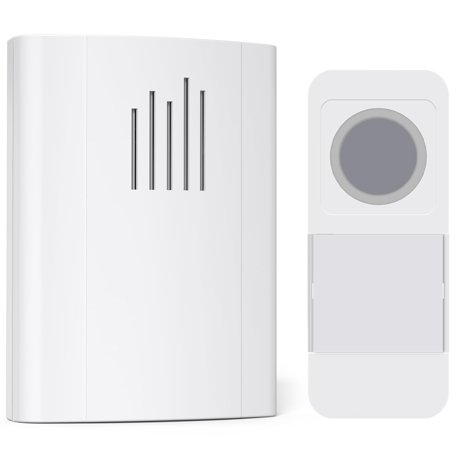 Wireless Door Bell, SURNICE IP55 Waterproof Doorbell Chime Operating at 1300 Feet with 63 Melodies, Name Plate (Battery Version)