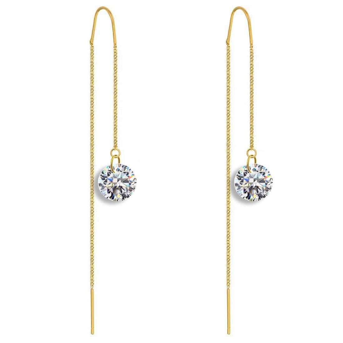 Via Mazzini Gold Plated Shiny Crystal Sui Dhaga Needle And Thread Dangle Earrings For Women And Girls (ER2282) (B0CF9THGVJ) Amazon Price History, Amazon Price Tracker