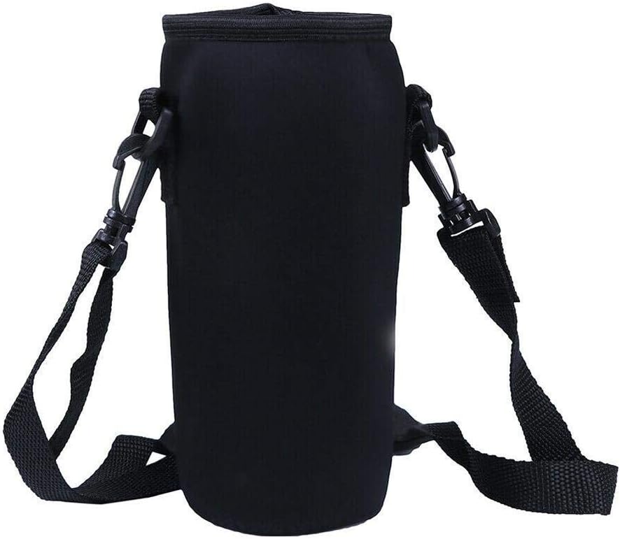 Water Bottle Carrier Bag Case,Insulated Neoprene Water Bottle Holder Pouch Insulation Warm Cover,with Adjustable Shoulder Strap & Hook,for Stainless Steel/Glass/Plastic Bottles(750ML 1000ML)