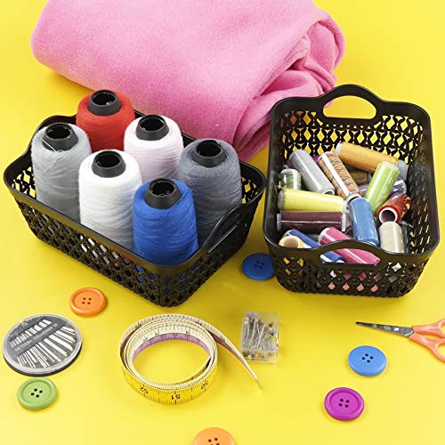 12-Pack Black Mini Storage Baskets with Handles