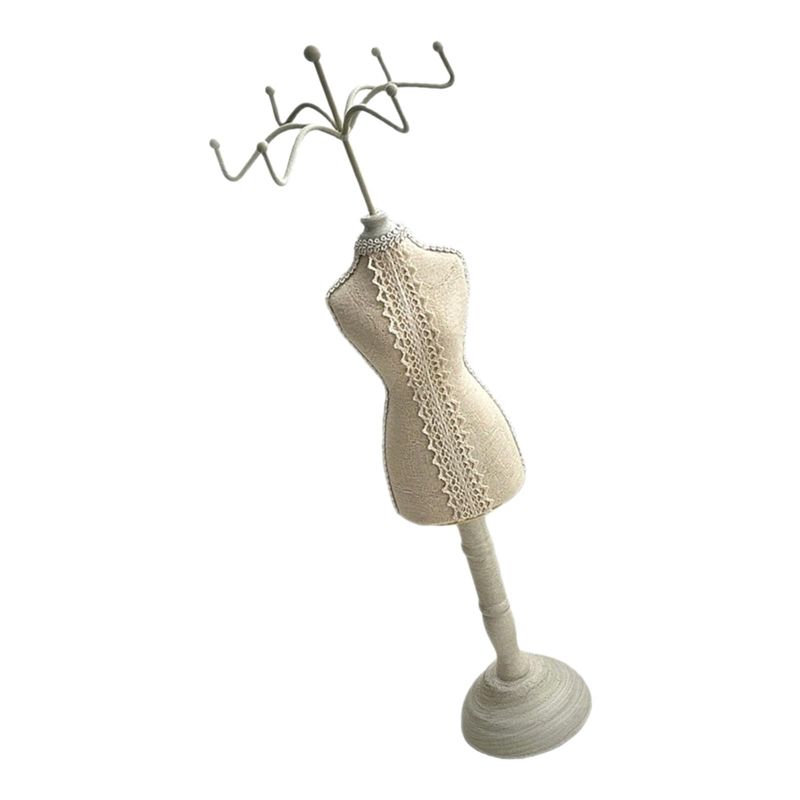 Piceioep Portable Lightweight Jewelry Exhibition Stand Featuring Ornate Lace Design and Sturdy Wood Frame Presentation Holder Sturdy Wooden Jewelry Exhibition Stand