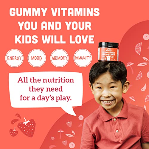 Whole Fruit Gummy Vitamins For Kids No Added Sugar, Vegan Kids Multivitamin Gummies, Plant Based Multivitamin For Kids, Whole Foods Toddler Vitamins, Organic Kids Vitamins Chewable 60 Bites Strawberry #TOP3
