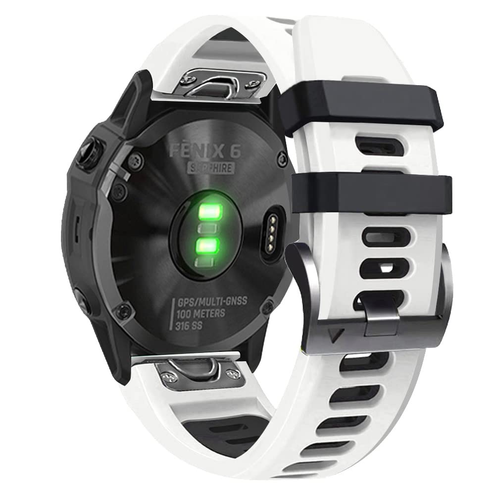 Fleshy Leaf 22mm Two Color Bracelet Strap Compatible for Garmin Fenix 7, 6, 6 Pro, 5, 5 Plus, Approach S60, S62 - Image 3
