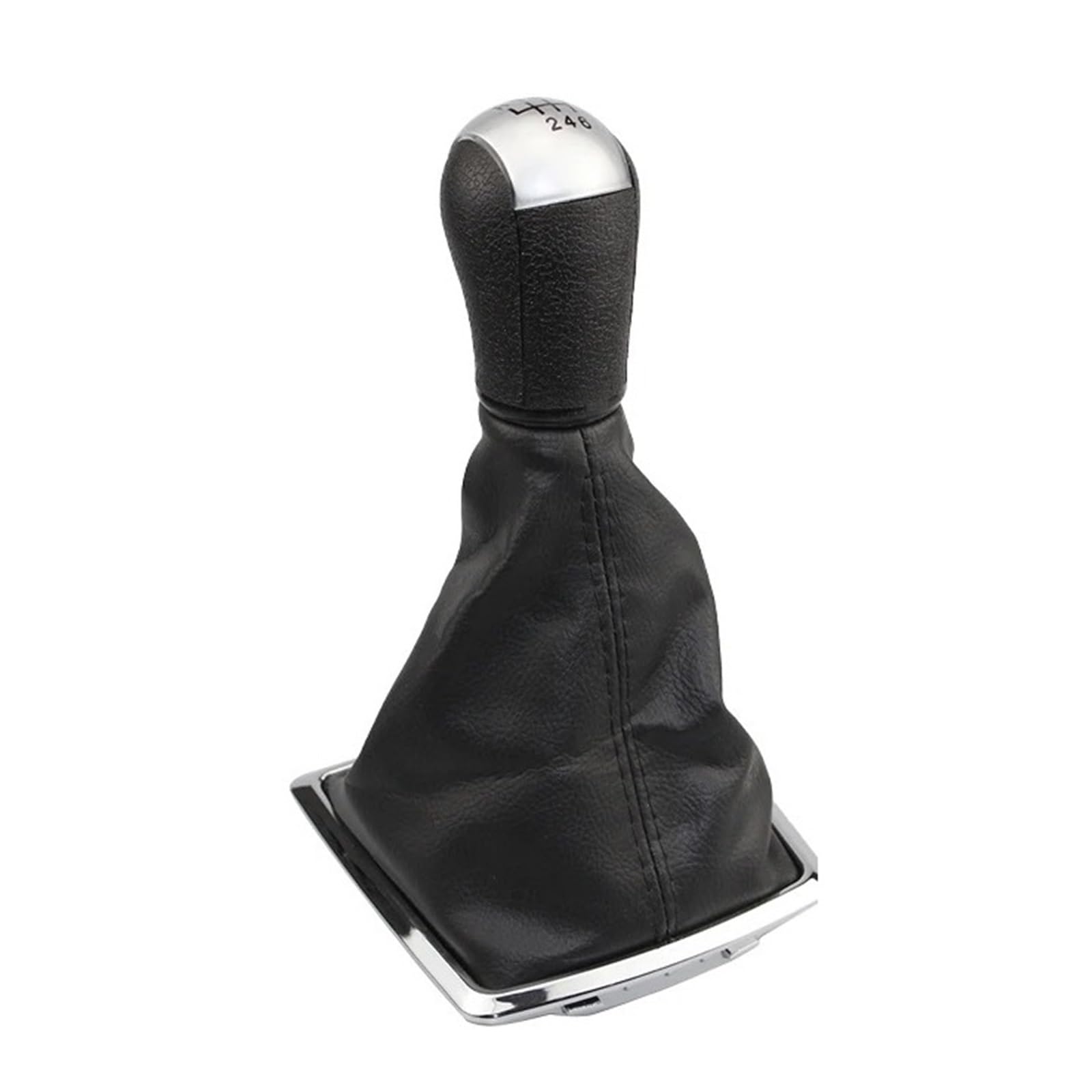 Jxewmtmc for Focus 2 for Mondeo MK2 2005-2008 Car Accessories Gear Shift Knob Lever Gaitor Shifter Boot Interior Gear Stick Shift Cover(Silver 6 Speed)