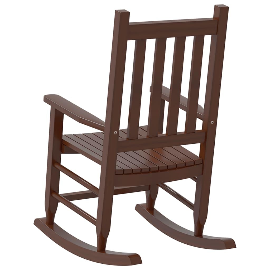 VidaXL Mecedora para Niños de Madera Maciza de Álamo Marrón - Exterior y Jardín - Pequeña