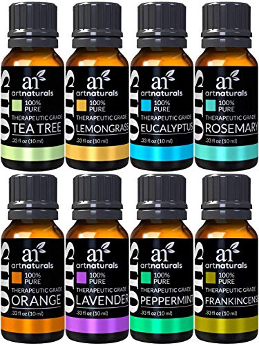 Aromaterapia ArtNaturals Top 8 oli essenziali, 100% puro di altissima qualità, menta piperita / Tee Tree / rosmarino / arancio / citronella / lavanda / eucalipto /