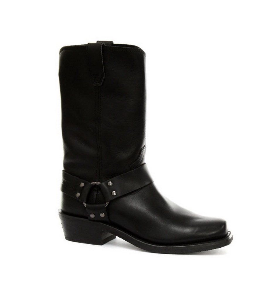 Grinders Renegade Hoch Schwarz Unisex Lederstiefel Cowboy-Western Motorradfahrer Hohe Stiefel