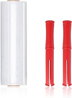 Stretch Film, 10 Inch x 1000 Feet Shrink Wrap for Pallet Wrap, Industrial Strength Stretch Wrap with Handles, Moving Shipping Wrapping Plastic Roll, 80 Gauge(20 Micron), Clear (1 Pack, inches)