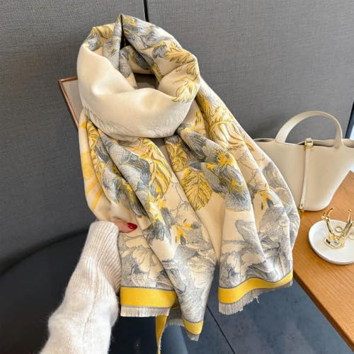 Cachemire doux écharpe pashmina de luxe jacquard double face - 5