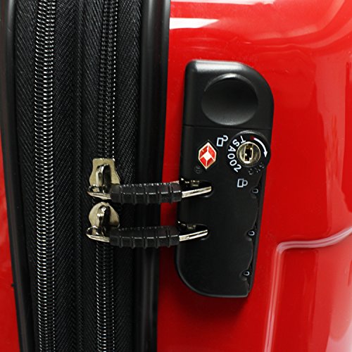Traveler's Choice Sedona 100% Pure Polycarbonate Expandable Spinner Luggage, Red, Carry-On 21-Inch #TOP2
