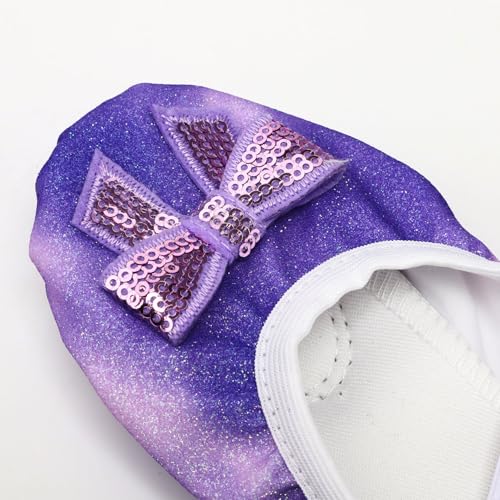 Children's Glitter Ballet Slippers with Bow - Soft Sole Non-Slip for Recitals & Competitions4