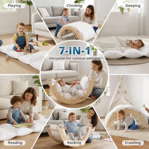 Image of BlueWood Climbing Arch Cushion, Pikler Cushion for Kids, Smile