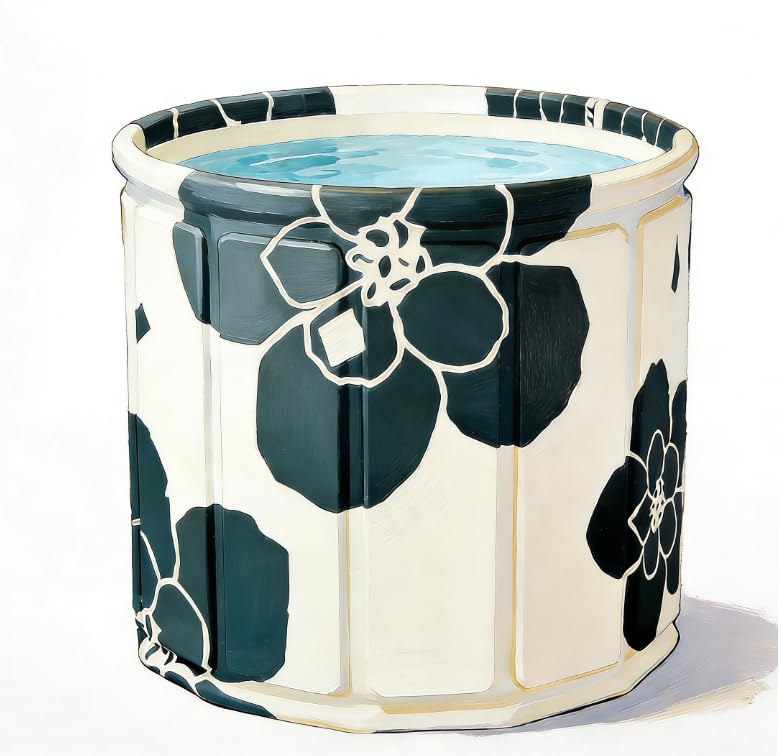 Vasca da bagno Portatile per Adulti, Buon Isolamento Termico, Supporto Stabile, Doppia Uscita di Scarico, per Bagno Cald, Ice Bath 70x65cm
