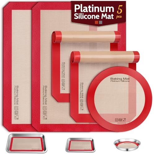 Silicone Baking Mat, Non-Stick Platinum Silicone...