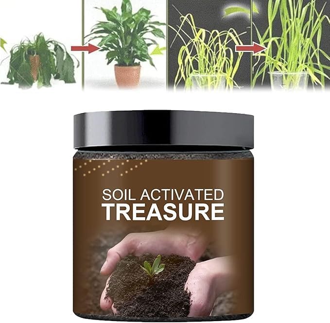 Image of Soil Activated Treasure Plant Growth Booster | Improves Soil Quality & Root Support | Suitable for Indoor & Outdoor Plants | for Pots, Gardens & Home Plants | Easy to Use 100g (pack of 1)