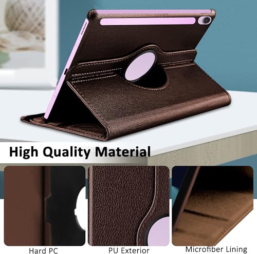 Image of TGK Rotating Cover for Samsung Galaxy Tab S10 FE 10.9 inch 2025 / Galaxy Tab S9 FE 10.9 inch / S9 11 Inch 2023 (Brown)