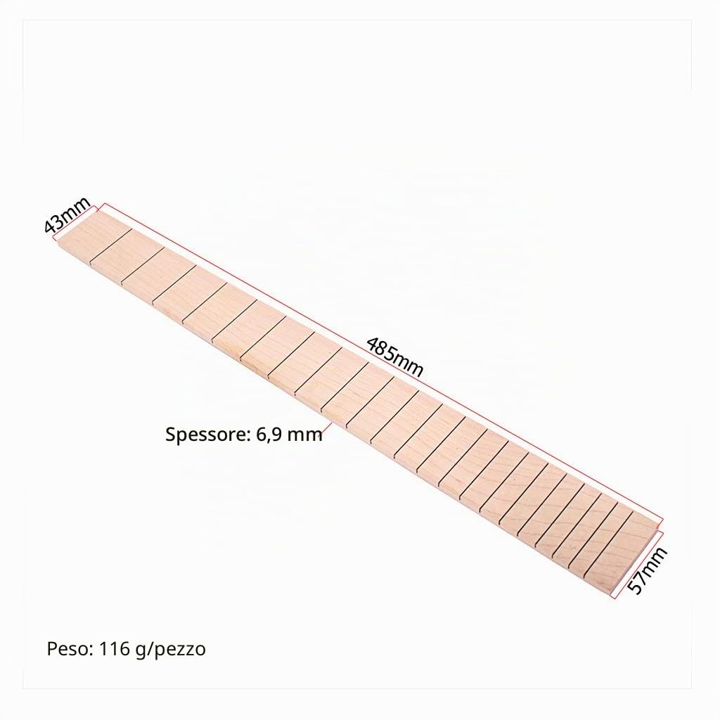 Alnicov Parti di ricambio della tastiera della tastiera della chitarra elettrica a 22 tasti in legno d'acero pre-scanalato