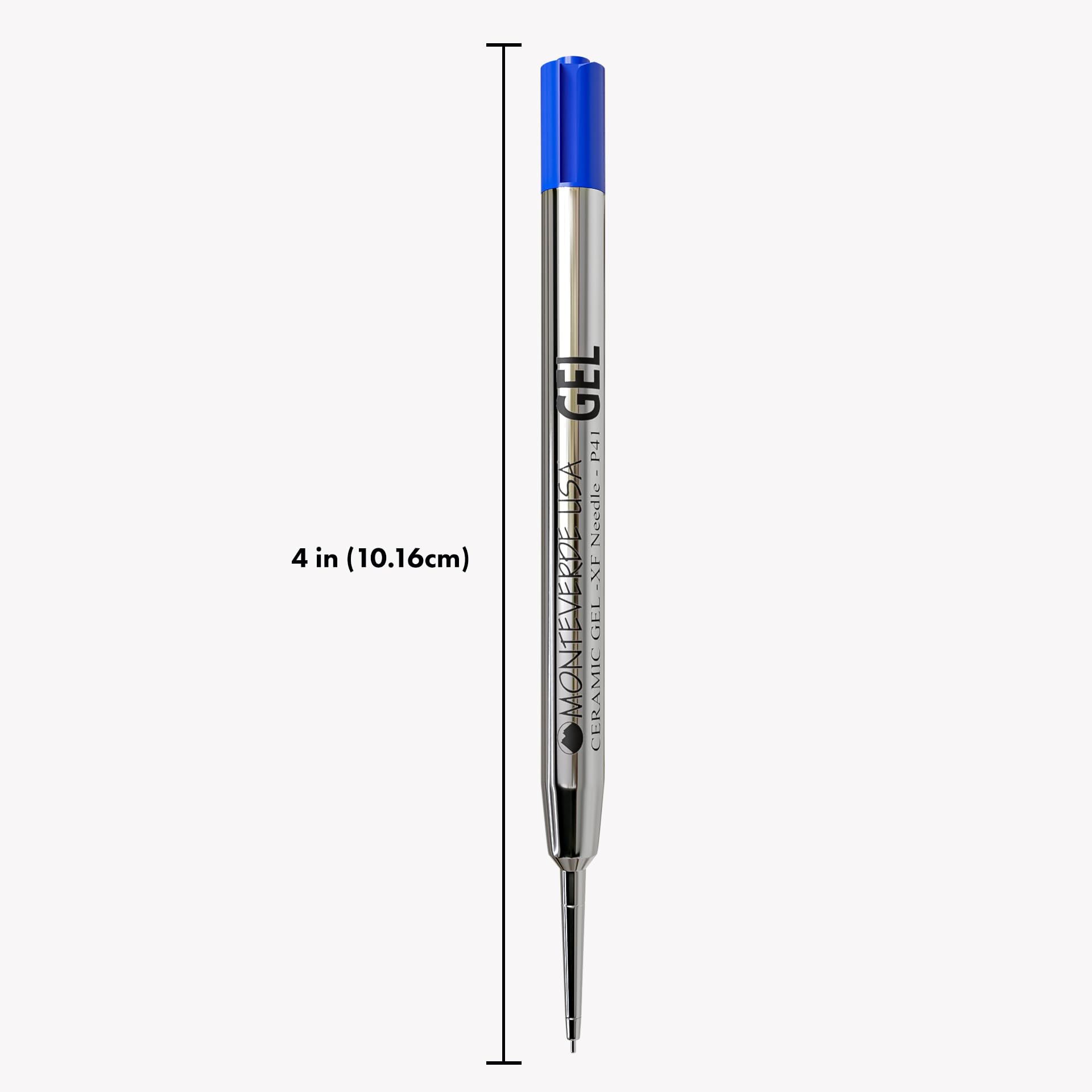 Monteverde Parker Style Gel Pen Refills - Needle Point, Blue Ink, 5-Pack (Made In Japan)