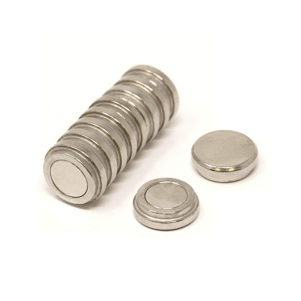 N35 Magneta A Pentola Per Cappello A Cilindro N35 Per Ufficio, Frigorifero, Lavagna, Frigorifero E Fai -Da -Te - 16mm Dia x 5mm Di Spessore - 2,4kg Di Tiro - Pacco Di 4