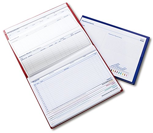 Document Folder with Tabs and Transparent Pocket (Red)