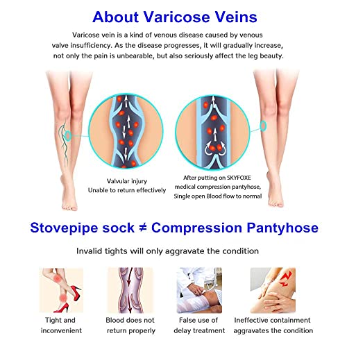 Image of Varicose Veins Compression Pantyhose Stocking 20 30 mmHg Closed Toe Support Hose
