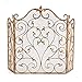 Produktbild Funkenschutzgitter 3-Panel Kamin Funkenschutz, Pulverbeschichtet Iron Fire Schirm Herd Schirm Kamin Schirm-Schutz-Gold-Baby-Proof Kamin Screen- L51.6 X H36 In