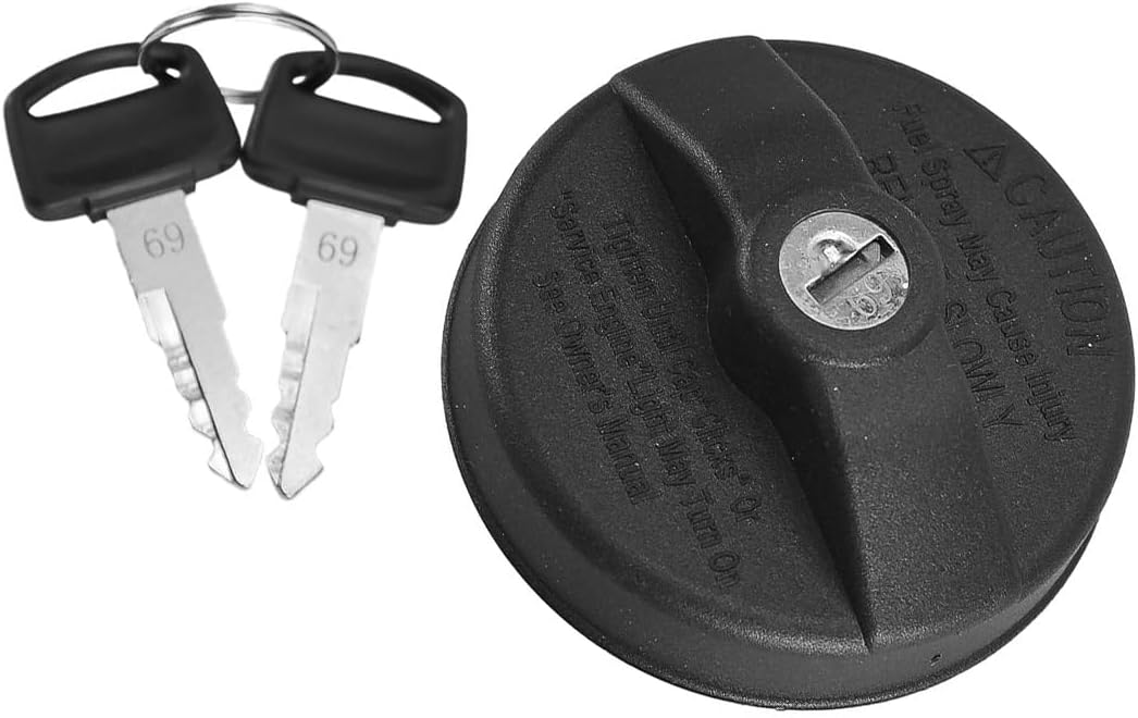 Black Locking Fuel Gas Tank Cap with Keys MGC791 Compatible for Ford F150 F250 F350 F450