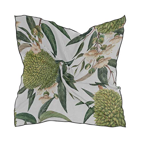 Soft Polyester Silk Hair Tie Scarf Fashion Print Durian Flower Beautiful Scarf Square Square Scarf For Women Head Square Scarf Multiple Ways Of Wearing Daily Decor