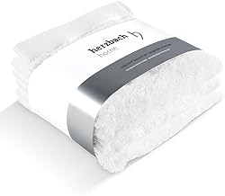 herzbach home Flannel Set of 3 30 x 30 cm - High Quality, Soft & Absorbent Mini Towels in Premium Quality - 100% Natural Cotton (White)