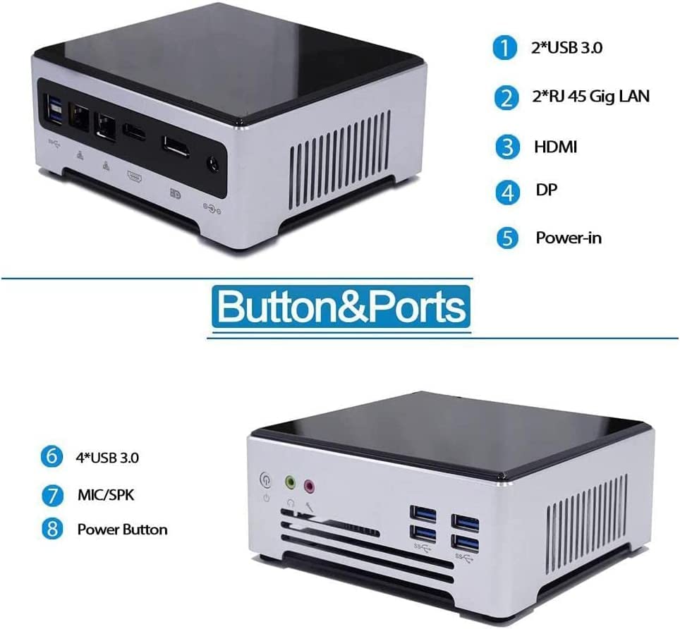 Mini PC Core i9 10880H Windows 11, Computador de Mesa, Processador