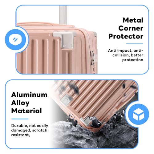 20 Inch Carry on Luggage Carry-on with Cup Holder & USB Port, Luggage with Airline Approved TSA Lock, Softside Lightweight carry on luggage 22 x 14 x 9 airline approved 360° Spinner Double Wheels3